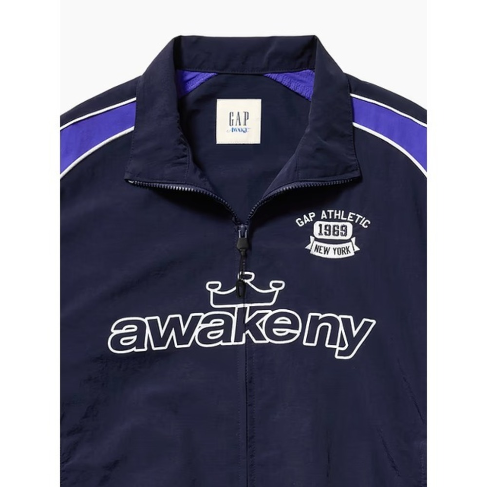 Gap × Awake NY Adult Large Uniform Navy Recycled Poly Oversized Track Jacket